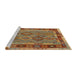 Serging Thickness of Machine Washable Contemporary Mahogany Brown Rug, wshcon1689