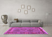 Machine Washable Southwestern Purple Country Area Rugs in a Living Room, wshcon1689pur