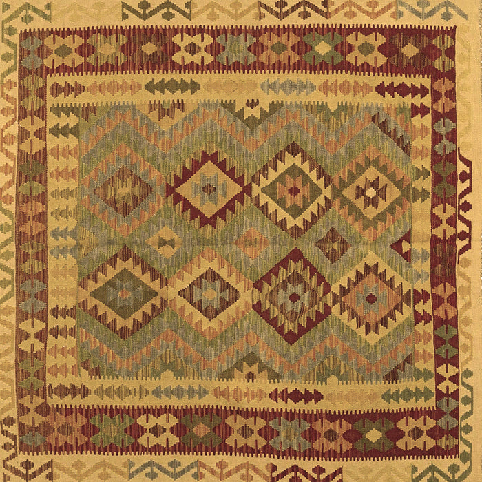 Square Machine Washable Southwestern Brown Country Rug, wshcon1689brn