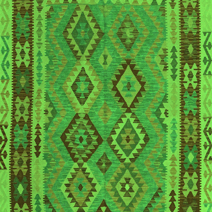 Serging Thickness of Machine Washable Southwestern Green Country Area Rugs, wshcon1689grn