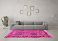 Machine Washable Southwestern Pink Country Rug, wshcon1689pnk