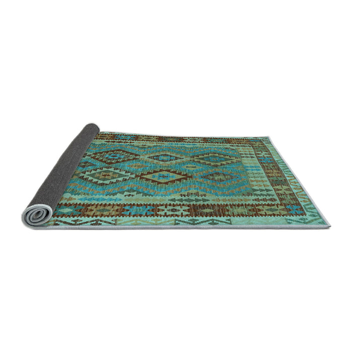 Sideview of Southwestern Light Blue Country Rug, con1689lblu