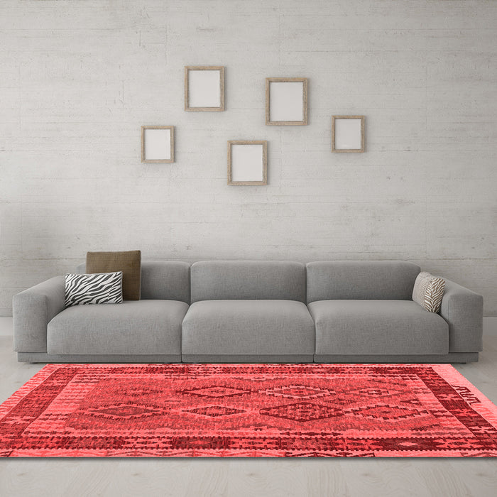 Country Red Washable Rugs