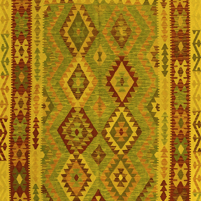 Machine Washable Southwestern Yellow Country Rug, wshcon1689yw