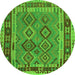 Square Southwestern Green Country Rug, con1689grn