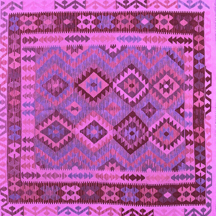 Square Machine Washable Southwestern Purple Country Area Rugs, wshcon1689pur