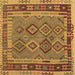 Square Southwestern Brown Country Rug, con1689brn