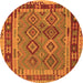 Machine Washable Southwestern Orange Country Area Rugs, wshcon1689org