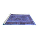 Sideview of Machine Washable Southwestern Blue Country Rug, wshcon1689blu