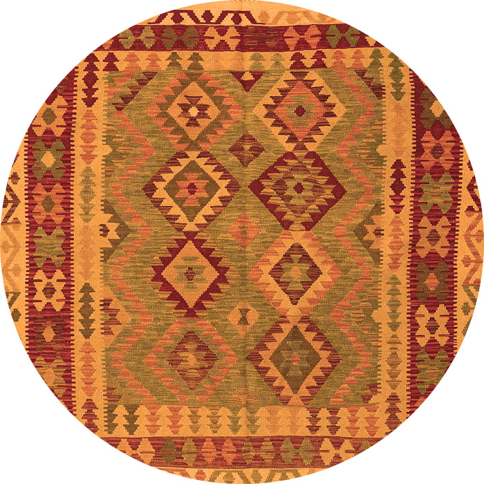 Square Southwestern Orange Country Rug, con1689org