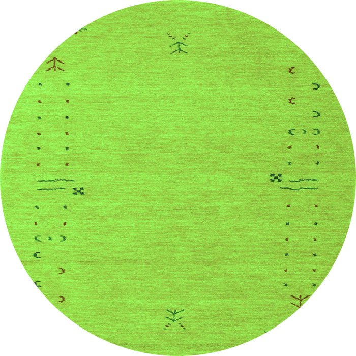 Square Abstract Green Contemporary Rug, con168grn