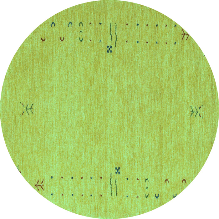 Round Machine Washable Abstract Turquoise Contemporary Area Rugs, wshcon168turq