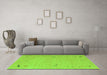 Machine Washable Abstract Green Contemporary Area Rugs in a Living Room,, wshcon168grn