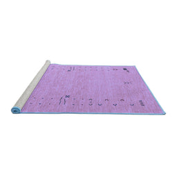 Sideview of Machine Washable Abstract Blue Contemporary Rug, wshcon168blu