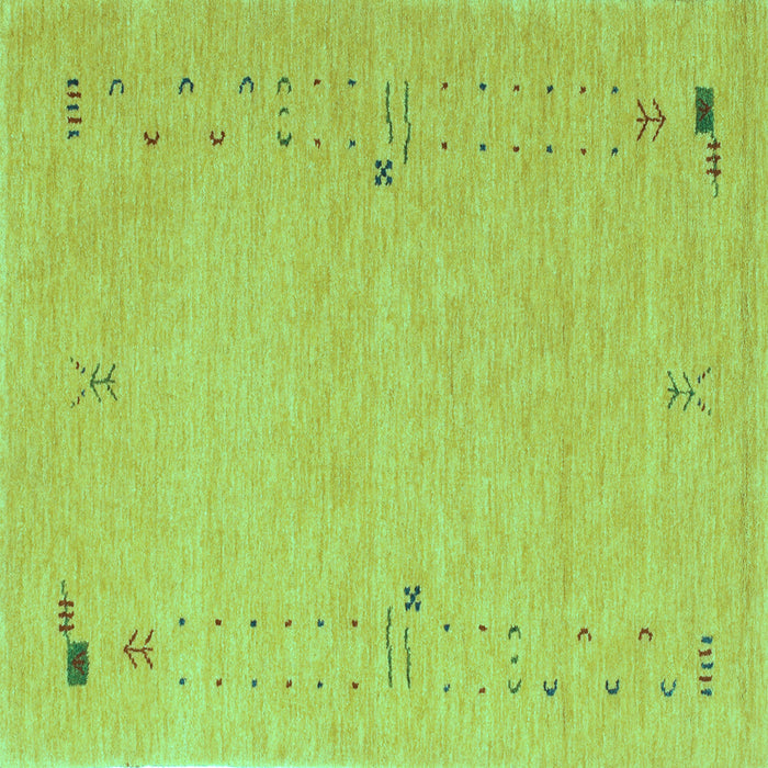 Square Machine Washable Abstract Turquoise Contemporary Area Rugs, wshcon168turq