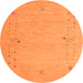 Square Abstract Orange Contemporary Rug, con168org