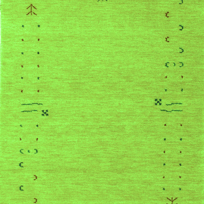 Serging Thickness of Machine Washable Abstract Green Contemporary Area Rugs, wshcon168grn