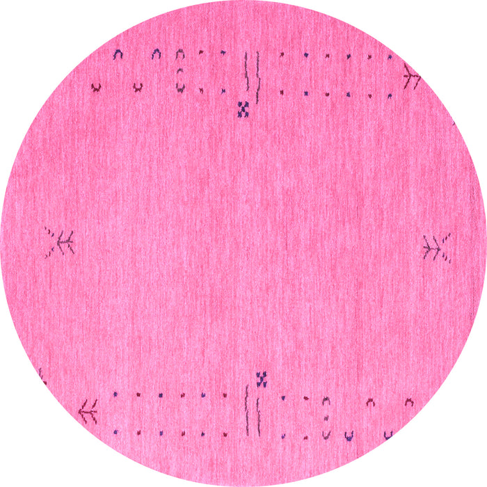 Round Machine Washable Abstract Purple Contemporary Area Rugs, wshcon168pur