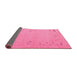 Sideview of Abstract Pink Contemporary Rug, con168pnk