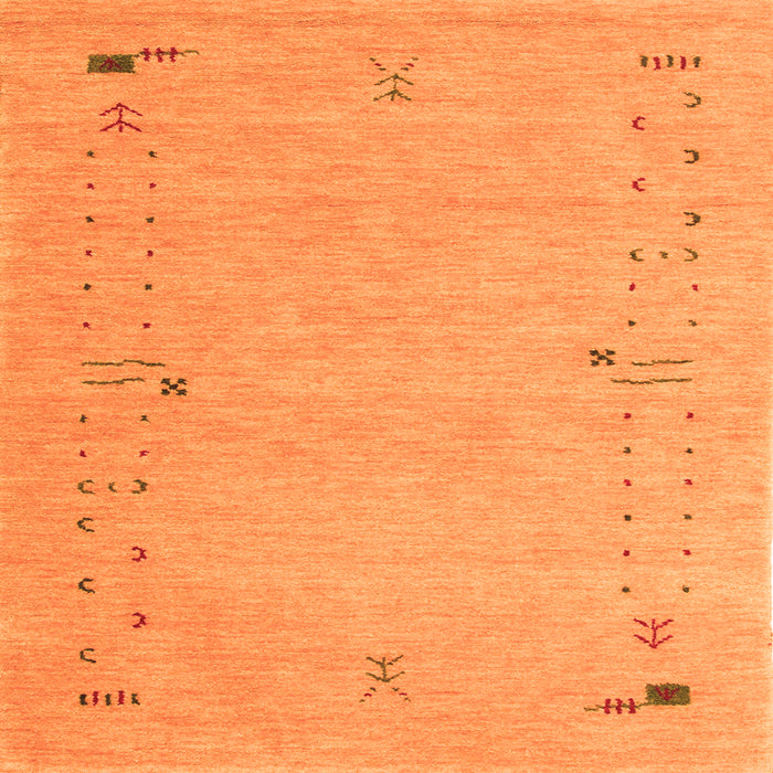 Serging Thickness of Abstract Orange Contemporary Rug, con168org