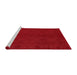 Serging Thickness of Machine Washable Contemporary Red Rug, wshcon169