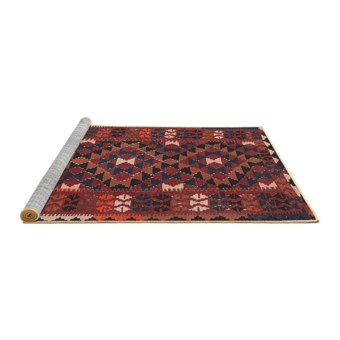 Serging Thickness of Machine Washable Contemporary Chestnut Brown Rug, wshcon1690