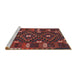 Serging Thickness of Machine Washable Contemporary Chestnut Brown Rug, wshcon1690