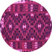 Round Oriental Pink Traditional Rug, con1690pnk