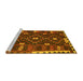 Sideview of Machine Washable Oriental Yellow Traditional Rug, wshcon1690yw