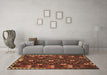 Machine Washable Oriental Brown Traditional Rug in a Living Room,, wshcon1690brn