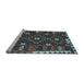 Sideview of Machine Washable Oriental Light Blue Traditional Rug, wshcon1690lblu