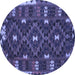 Round Machine Washable Oriental Blue Traditional Rug, wshcon1690blu