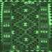 Square Machine Washable Oriental Emerald Green Traditional Area Rugs, wshcon1690emgrn