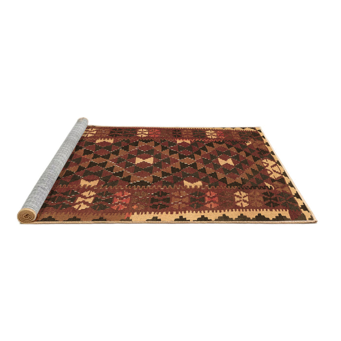 Sideview of Machine Washable Oriental Brown Traditional Rug, wshcon1690brn