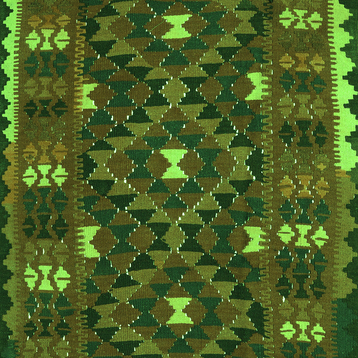 Serging Thickness of Machine Washable Oriental Green Traditional Area Rugs, wshcon1690grn