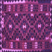 Square Machine Washable Oriental Purple Traditional Area Rugs, wshcon1690pur