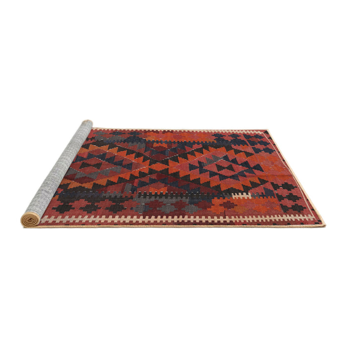Serging Thickness of Machine Washable Contemporary Chestnut Brown Rug, wshcon1691