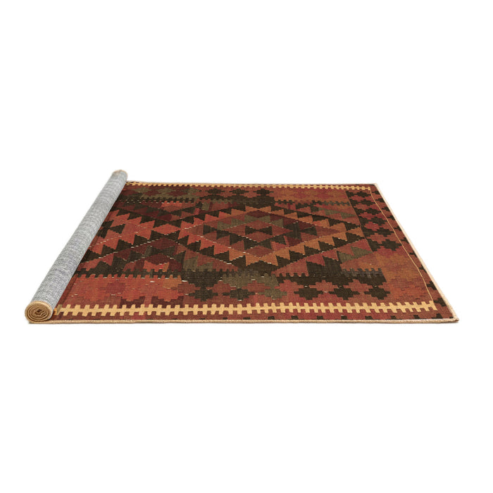 Sideview of Machine Washable Oriental Brown Traditional Rug, wshcon1691brn