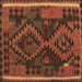 Square Machine Washable Oriental Brown Traditional Rug, wshcon1691brn