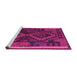 Sideview of Machine Washable Oriental Pink Traditional Rug, wshcon1691pnk