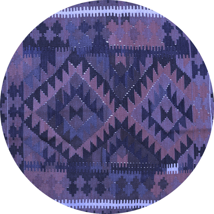 Round Machine Washable Oriental Blue Traditional Rug, wshcon1691blu