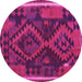 Round Oriental Pink Traditional Rug, con1691pnk