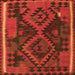 Serging Thickness of Oriental Orange Traditional Rug, con1691org