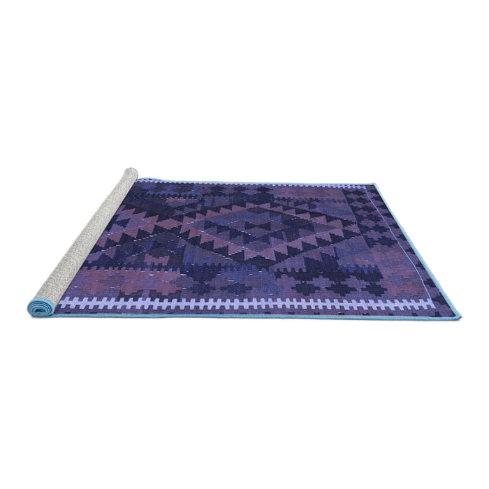Sideview of Machine Washable Oriental Blue Traditional Rug, wshcon1691blu