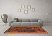 Machine Washable Oriental Brown Traditional Rug in a Living Room,, wshcon1691brn