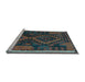 Sideview of Machine Washable Oriental Light Blue Traditional Rug, wshcon1691lblu