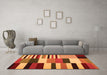 Machine Washable Abstract Orange Contemporary Area Rugs in a Living Room, wshcon1692org