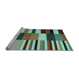 Sideview of Machine Washable Abstract Light Blue Contemporary Rug, wshcon1692lblu