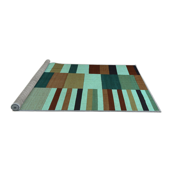 Sideview of Machine Washable Abstract Light Blue Contemporary Rug, wshcon1692lblu