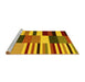 Sideview of Machine Washable Abstract Yellow Contemporary Rug, wshcon1692yw